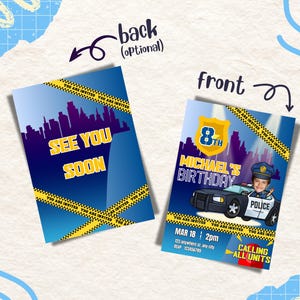 Police Birthday Invitation Canva Template Printable Birthday Party ...