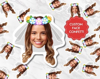 Bride Photo Head Confetti Bachelorette Party Engagement Party Wedding Party Bridal Shower Party Decor Confetti Bride Confetti