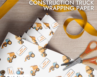 Custom Wrapping Paper - Construction Gift Wrapper for Engineer
