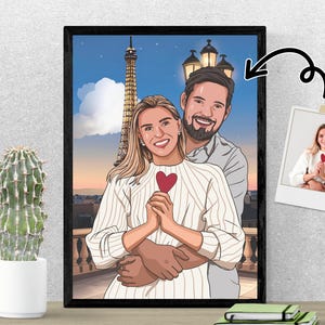 Custom Couple Portrait Cartoon Portrait Gift For Christmas Faceless Portrait Print Couple Illustration Portrait From Photo