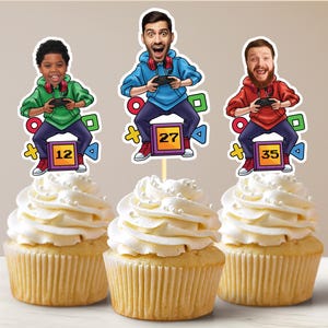 Videospieler Physisch Cupcake Topper Spiel Party Dekor Gamer Geburtstag Cake Topper Konsole Cake Topper Gamer Geschenk Videospiel Arcade Liebhaber