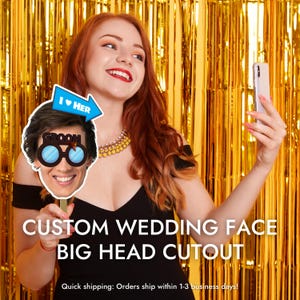 Bridal Shower Big Head Cut Out Bridesmaids Face on a Stick Custom Heads on a Stick Bachelorette Party Big Heads Face for Birthday Parties