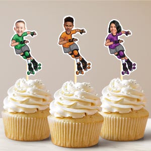 Roller Skate Cupcake Toppers Skating Topper Roller Skate Cake Topper Skate Birthday Decorations Skate Party Decor Roller Skating Cupcake