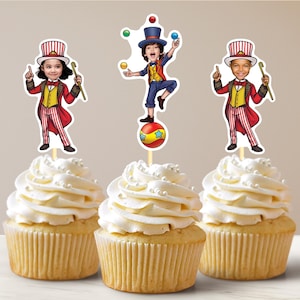 Circus Circusdirecteur Circus Cupcake Toppers Cupcake Carnaval Toppers Circus Toppers Carnaval Cupcake Toppers Circus Verjaardag