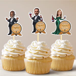 Aged to Perfection Personalized Cupcake Toppers 40th 50th 60th Birthday Cake Toppers Over the Hill