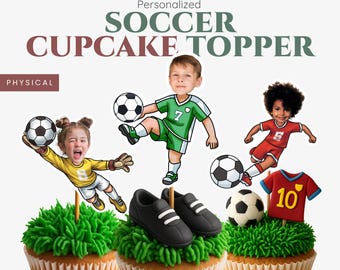 Soccer Personalized Face Cupcake Toppers