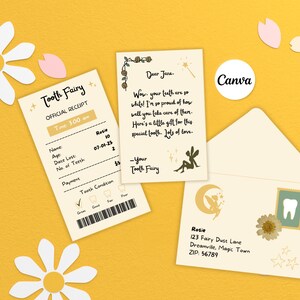 Tooth Fairy Receipt Printable Letter Official Receipt First Tooth Lost Realistic Tooth Fairy Letter Kids Tooth Fairy Letter Canva