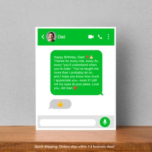 Envoyer des SMS Cartes de voeux drôles Cadeau pour elle Cartes de voeux toutes les occasions Carte vierge A6 Texte personnel Carte d'anniversaire personnalisée