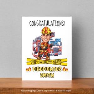 Carte de voeux amusante personnalisée pompier Félicitations pompier joyeux anniversaire pompier carte cadeau d'anniversaire Cartes personnalisées pour lui