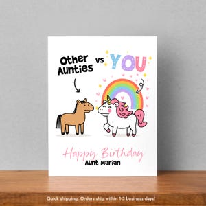 Other Aunties vs You Funny Birthday Card Greeting Card for Her Aunt Birthday Gift Personalized Auntie Card Funny Card for Women Mom