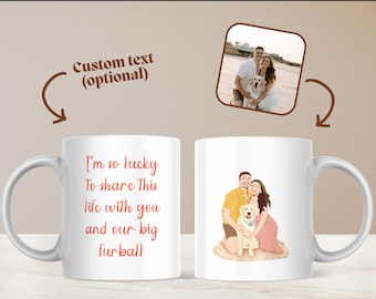Custom Minimalist Portrait Mug Couple Portrait on Mugs Gifts for Couple Illustration from Photo Gift for Friends Christmas Gift Personalized