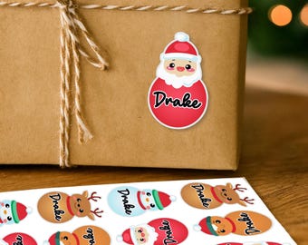 パーソナライズされたクリスマスステッカー：クリスマスギフトラベル