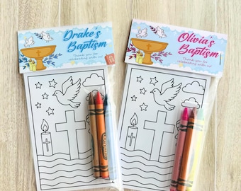 Baptism Coloring Pages Personalized Baptism Coloring Pages Baptism Coloring Pack with Crayons, Christening Coloring Sheets for Kids