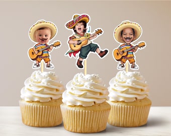 Adornos personalizados para cupcakes: Músico con sombrero