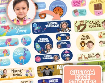 Waterproof Daycare Labels: Back to School Custom Name Stickers with Photo