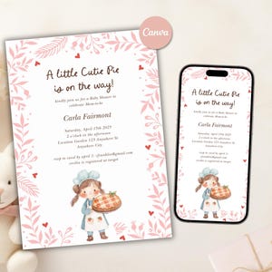 Cutie Pie Baby Shower Invitation Template Cutie Pie Baby Shower Invite Fall Baby Shower Invitation Pie-Themed Baby Shower Pumpkin Shower