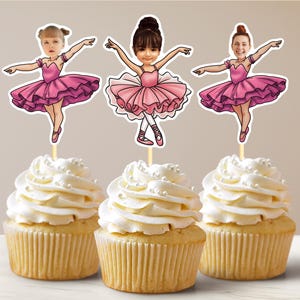 Ballerina Personalized Face Cupcake Toppers, Personalized Cupcake Toppers, Funny Cupcake Toppers, Birthday Decor
