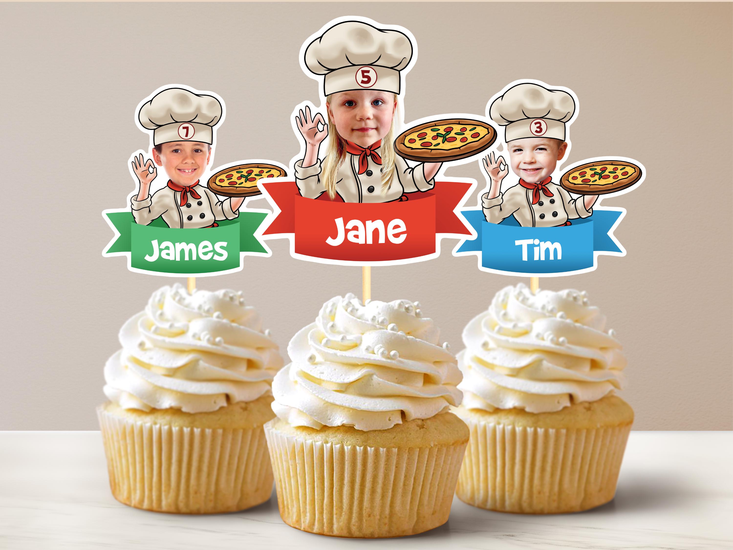 24 Stück Pizza Cupcake Topper - Deko Für Geburtstag & Mottoparty