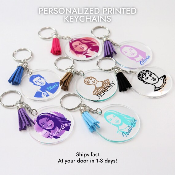 Custom Photo Keychain,christmas Gift for Her,custom Acrylic Charm
