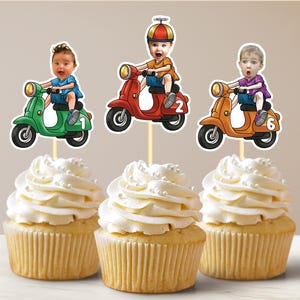 Custom Scooter Cupcake Toppers Push Scooter Birthday Party Decor Girls Birthday Cake Topper Electric Scooter Custom Kids Party Decoration