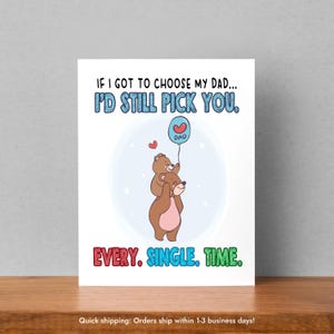 Meilleure carte pour papa, je vous choisirais quand même, carte de voeux pour la fête des pères, carte de remerciement pour papa, cadeau pour grand-père, joyeuse fête des pères