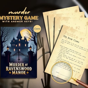 Murder And Mystery Escape Game Template Mystery Games For Kids And Adults Escape Room Games Printable Adventure Games Murder Manor Canva