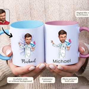 Pharmacy Technician Caricature Mug Unique Coffee Cup for Pharmacy Staff