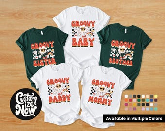 Two Groovy Birthday Shirt Two Groovy Birthday Girl Outfit Groovy 2nd Birthday Mommy and Me Retro Groovy Pink Matching Family Birthday Shirts