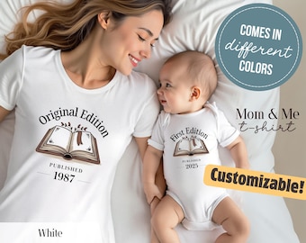 Mom And Baby Matching T-shirt Matching Mom Daughter Shirt Mother's Day Gift Mother's Day Tee Bibliophile Shirt Gift for Mom Book Lover Kids