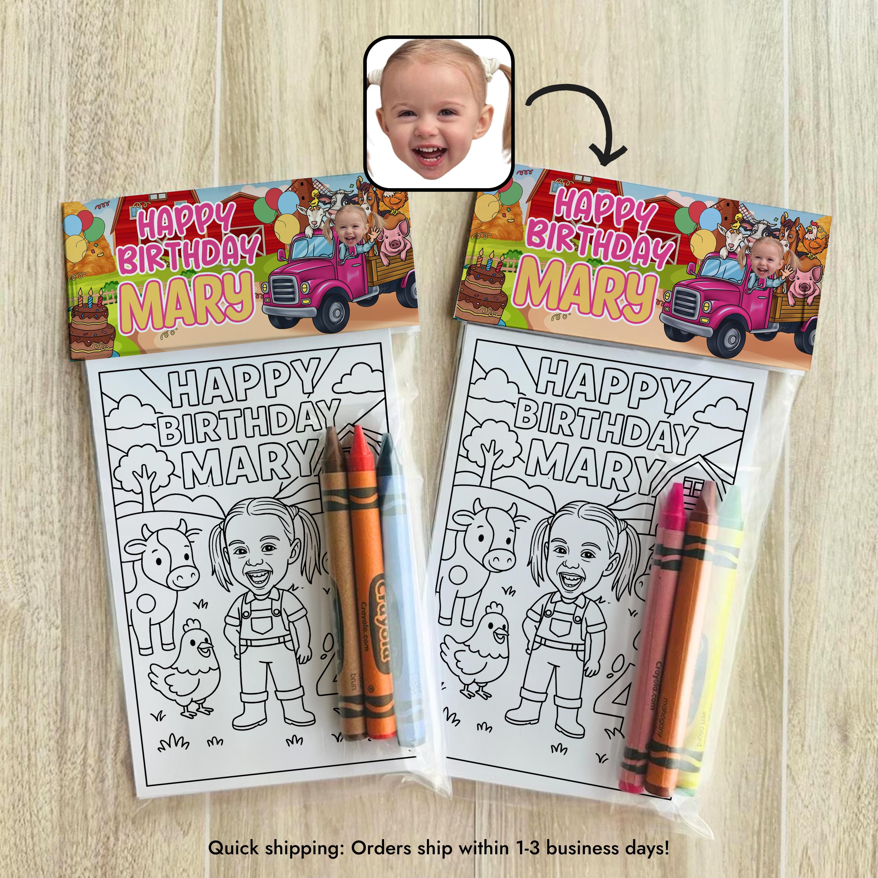 Personalized Farm Themed Coloring Pages Birthday Party Activity Farm Animal Party Barnyard Party Kids Party School Activity Coloring Book