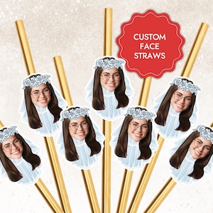 Braut Drink Strohhalme Bachelorette Party Braut Gesicht Dekor Braut Kopfschmuck Bachelorette Gesicht Strohhalme Braut Schleier Decor Brautdusche