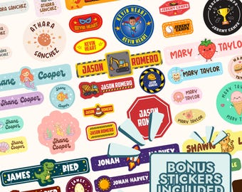 Personalized Waterproof Daycare Labels Custom Name Stickers Dishwasher Safe Custom Name Labels Vinyl School Labels Camp Label Back to School