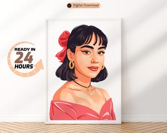 Personalized Digital Portrait: Custom Couple Drawing from Photo