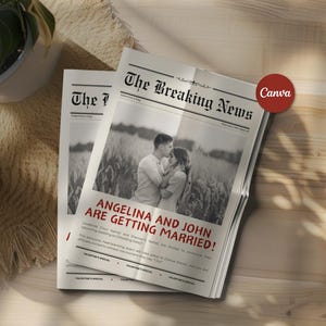 Wedding Announcement Newspaper Template Wedding Templates Wedding Program Newlywed Template Marriage & Wedding Template Canva
