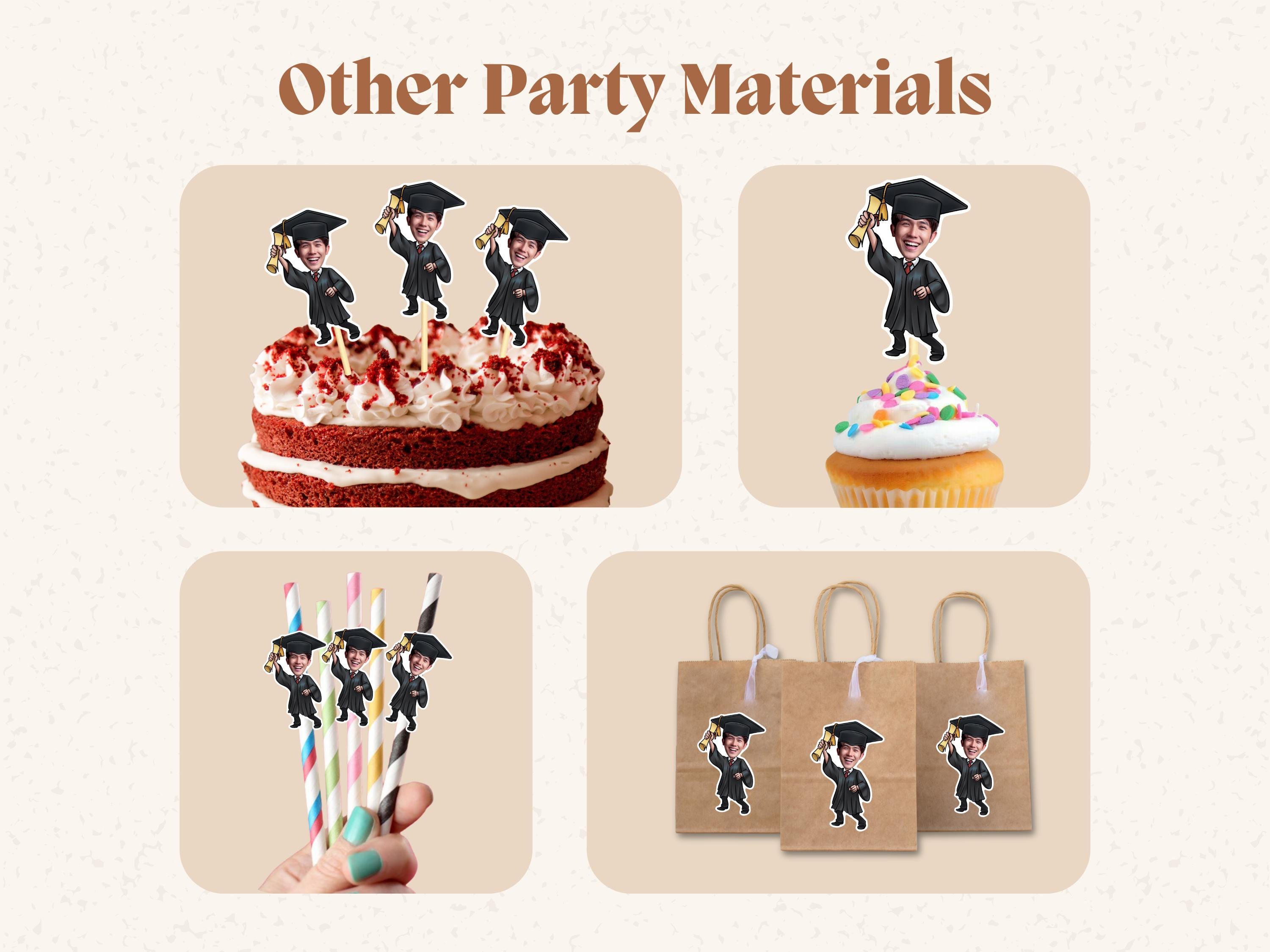 Cupcake-Topper mit personalisiertem Gesicht für Absolventen