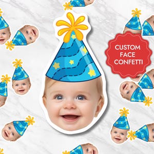 Birthday Party Hat Confetti Custom Face Photo Confetti for Birthday Party Bachelorette Party Picture Confetti Personalized Confetti