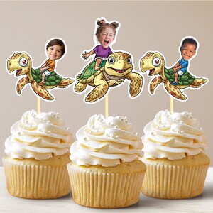 Sea Turtle Cupcake Toppers Sea Turtle Birthday Decor Ocean Cupcake Toppers Sea Party Decor Sea Turtle Party Cupcake Toppers Under the Sea