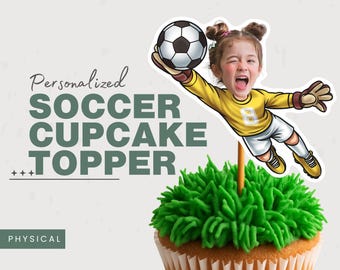 Soccer Player Personalized Face Cupcake Toppers | Custom Face Toppers | Birthday Decor | Custom Party Decor | Personalized Birthday Decor