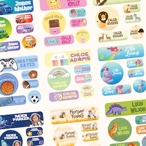 Custom Waterproof Daycare Labels Dishwasher Safe Stickers Name Stickers School Supply Name Labels Customized Labels Kids Name Stickers