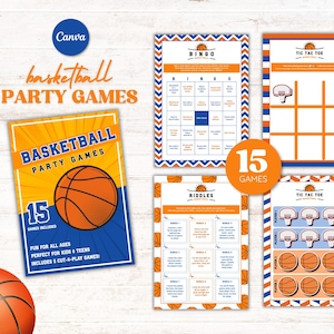 Basketball Games Template Printable Kids Basketball Games Birthday Celebration Party Games Basketball Game Bundle Basketball Trivia
