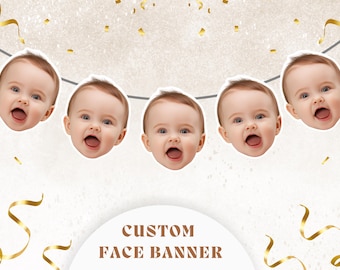 Custom Face Photo Birthday Banner Personalized Milestone Party Decor Funny Face Banner Photo Banner