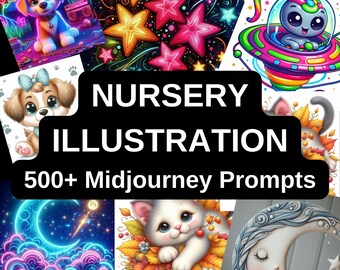 500+ Nursery Illustration Midjourney Prompts: AI Art (PDF)