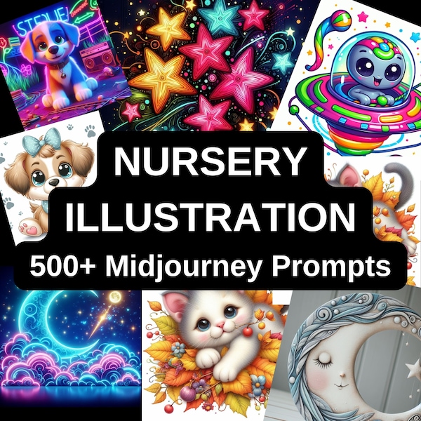 500+ Midjourney Nursery Prompts, Prompts for Midjourney, Midjourney Prompt, AI Art, Learn Midjourney, Digital Art, AI Generate Print