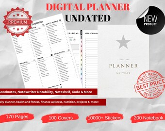 Undated Digital Planner: Goodnotes, Notability Compatible (Digital Download)