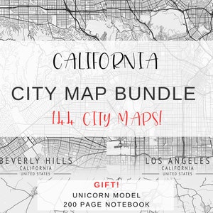 California City Map Bundle | 144 Printable Wall Art Maps for Home Decor ⎥ Wall Art Bundle⎥ Printable City Map