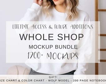 Whole Shop Mockup Bundle - Bella Canvas, Gildan, Comfort Colors (PDF)