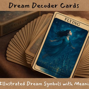 Cartes Oracle du décodeur de rêves - 50 jeux de cartes de style tarot imprimables pour l'interprétation des rêves et le travail sur les ombres avec un guide bonus