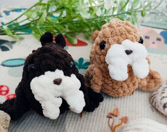 Handmade Walrus Crochet Animal | Personalized Stuffed Amigurumi Plushie For Gifts | Custom Walrus Toy