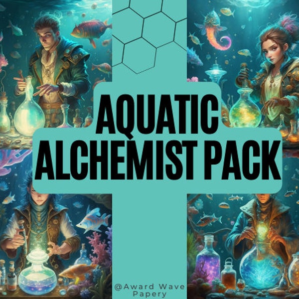 Aquatic Alchemist Digital Art Pack - 4 Mystical Profile Pics