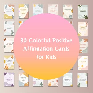 Affirmationskarten für positive Kinder, Therapie-Bürodekoration, Selbstliebekarten, positive Elternschaft